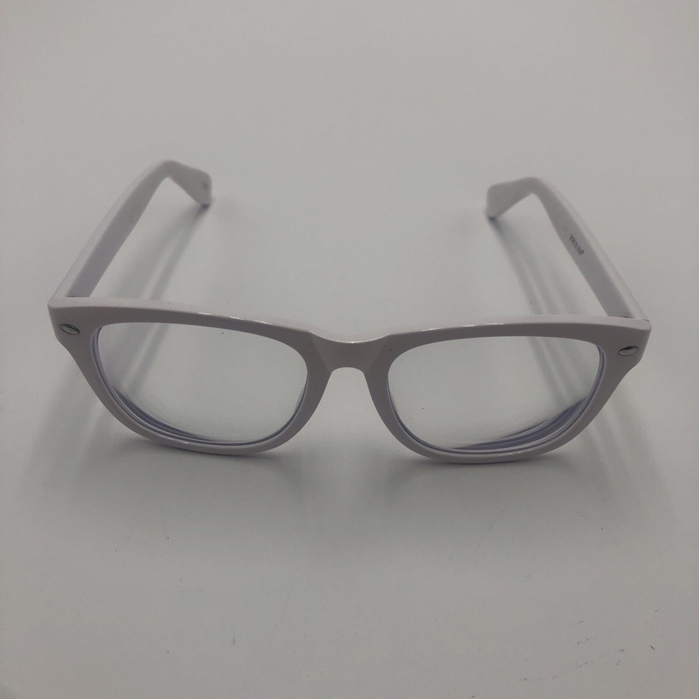 Womens Glasses Frames Zenni White Square Shaped  W/ Lens Preowned Used With Case